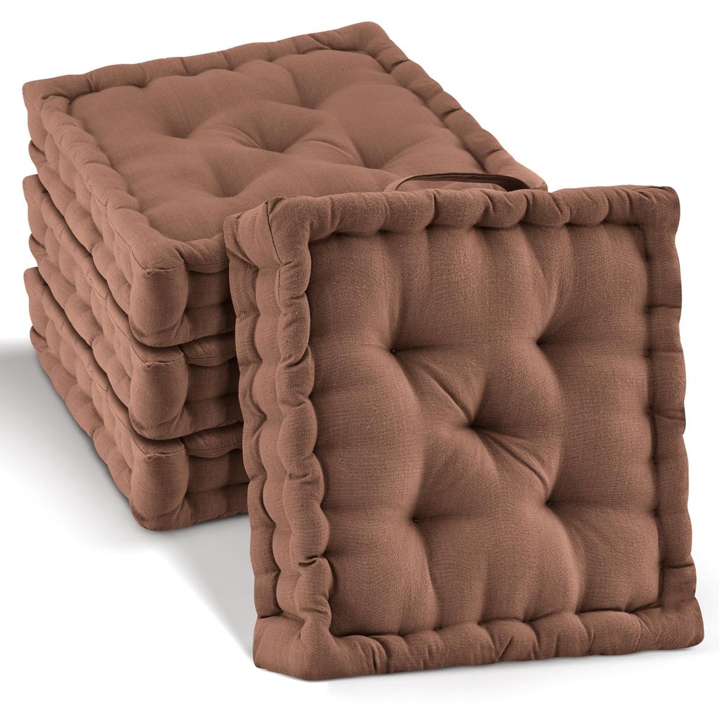 Beautissu 4er Set Bodenkissen Sitzkissen Mila, 50x50cm, Produktbild 