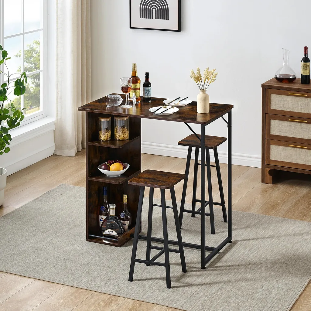 Table de bar étroite avec rangement pour optimiser les petits espaces