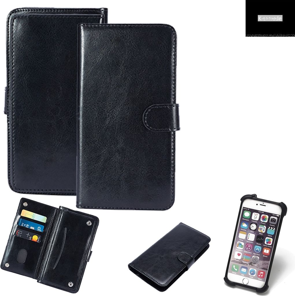 K-S-Trade 360° Hülle kompatibel mit Xiaomi Mi MIX Alpha schwarz Kunstleder Case BookCase WalletCase Kunstlederederhülle Handyhülle, Rundumschutz