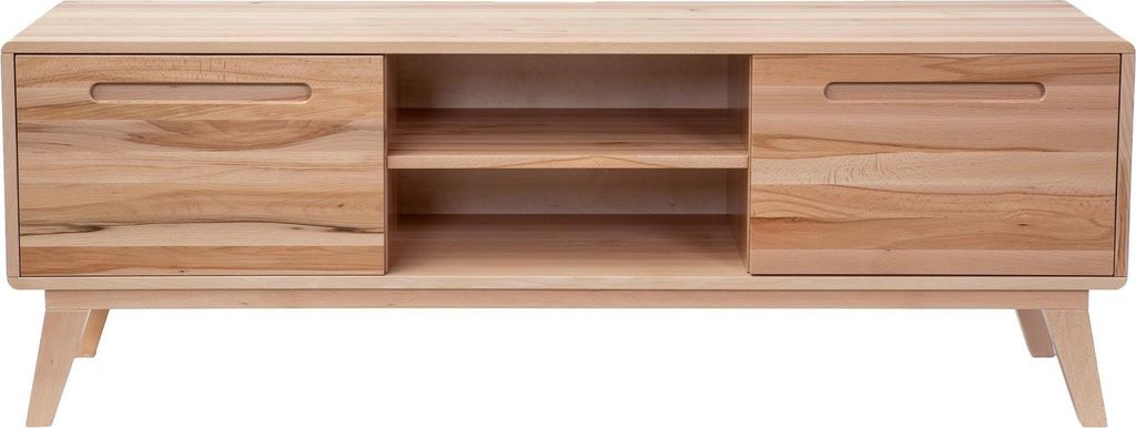 Medienschrank TV-Schrank Fernsehschrank mit 2 Türen aus Rotbuche V-90.51-12155 cm
