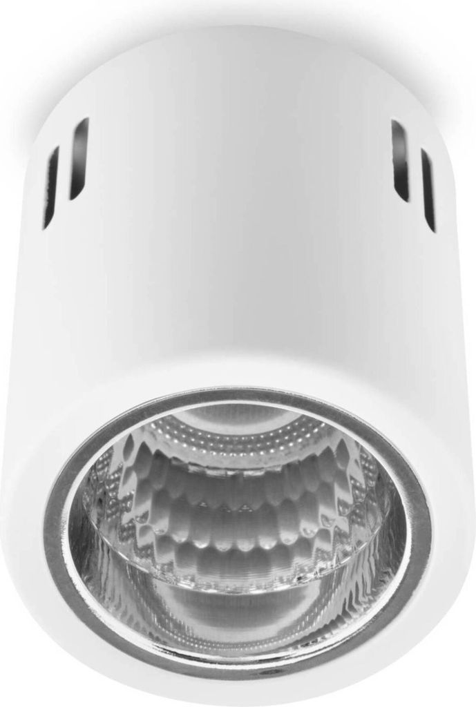 LUMILED Aufbauspot Aufbauleuchte Aufbaustrahler Deckenspot Deckenlampe Spot Aufputz feststehend Downlight rund weiß E27 Fassung 230V 98mm H: 115mm