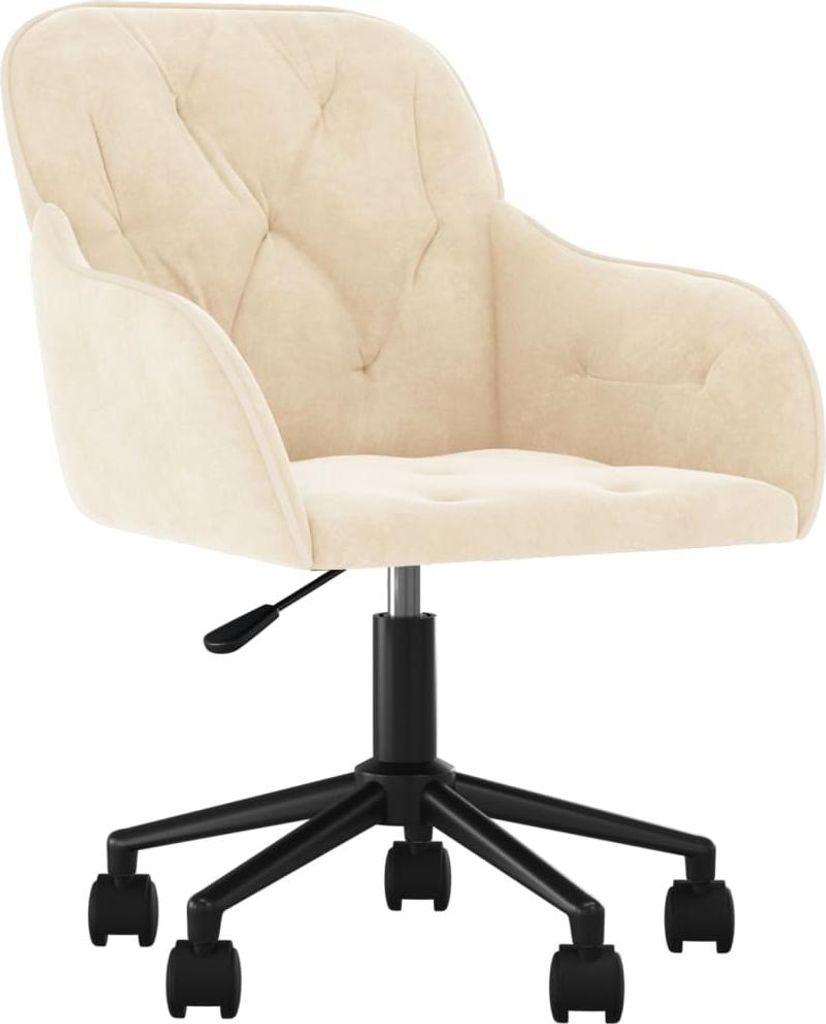 vidaXL Kancelárska stolička Swivel Cream Velvet Obrázok produktu 