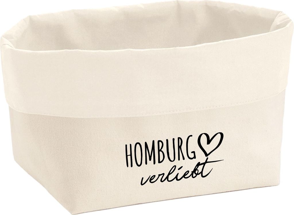 Huuraa Organizer Homburg verliebt 3 Liter Medium Canvas Baumwolle Utensilo Geschenkidee