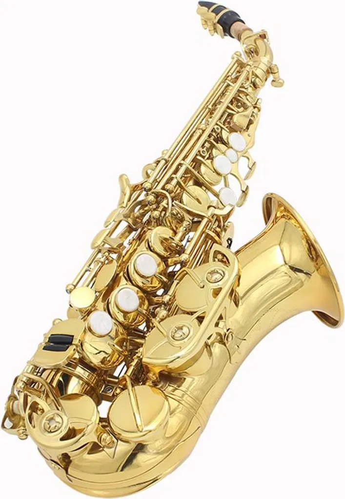Saxophone soprano lourd 2,9 lbs en or avec étui rigide pour étudiants