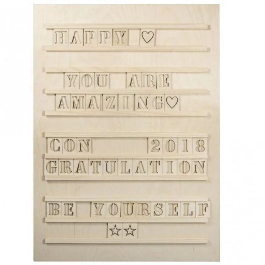 Personnalisez vos murs : Cadre mural 30x42 cm avec 96 lettres en bois