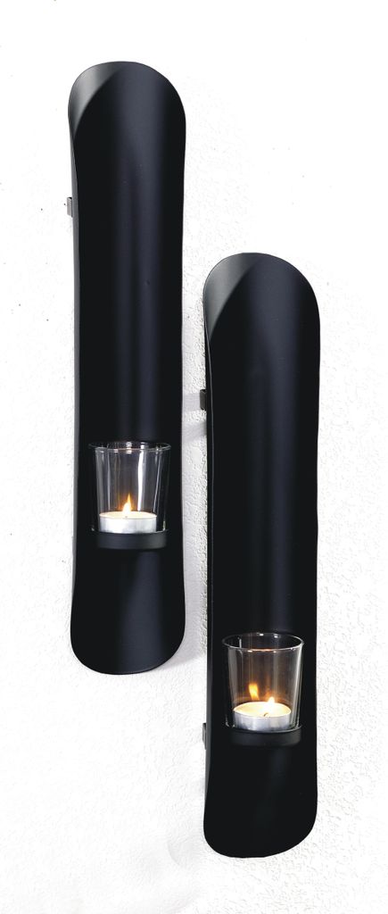2x Wandkerzenhalter Kerzenwandhalter Windlicht Glas Wand Kerzenhalter Wandleuchter