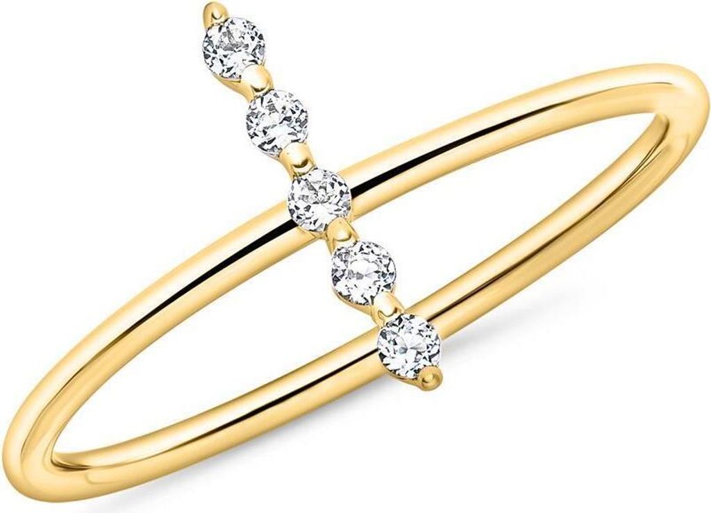 Goldring mit Weißtopasen 585er Gelbgold DR0522-G (Größe: 48mm)