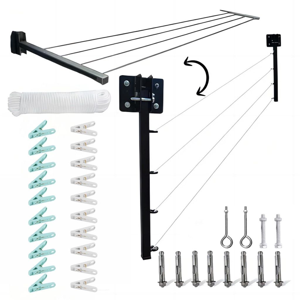 Secadora de ropa de pared plegable de 20 metros con brazos Imagen del producto 