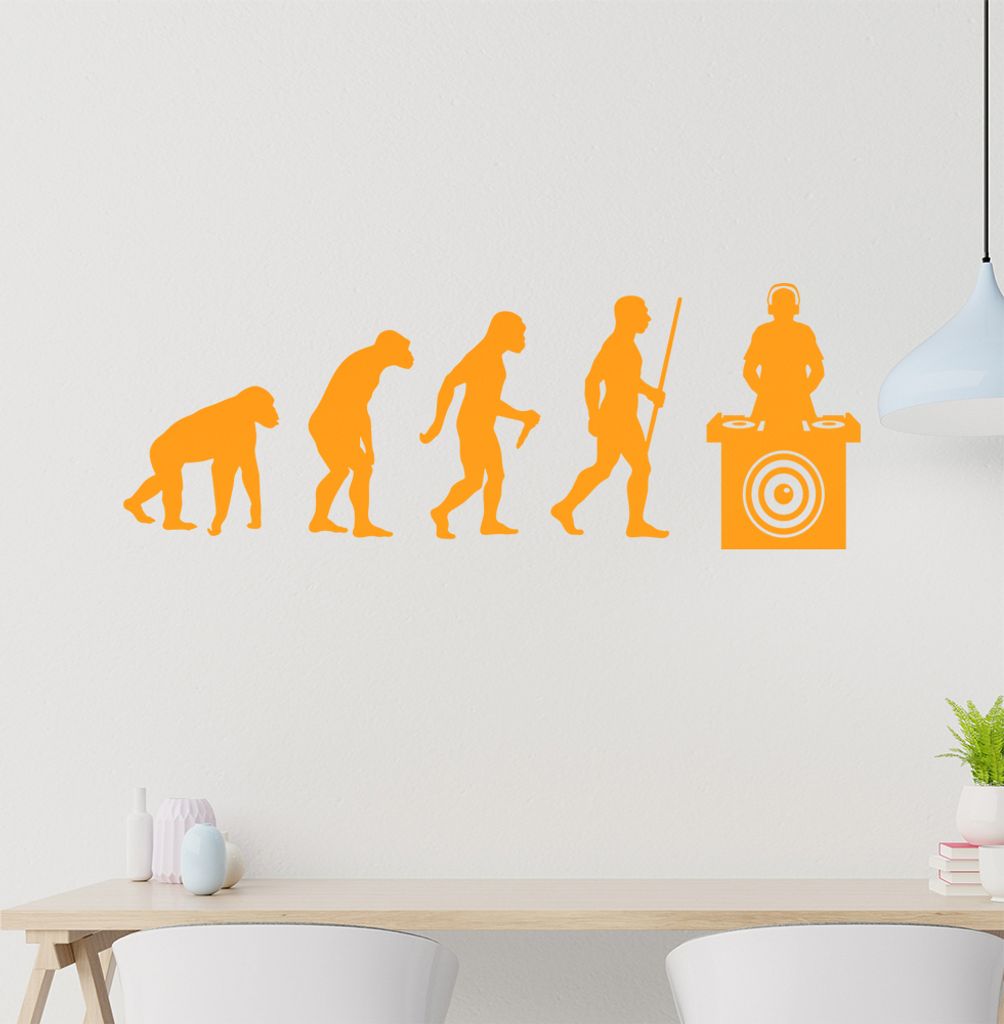 DJ Music Bass Evolution Wandtattoo Wandaufkleber Wall Sticker - Dekoration, Küche, Wohnzimmer, Schlafzimmer, Badezimmer