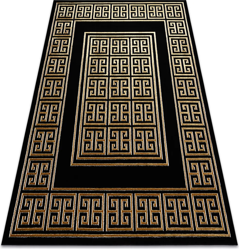 Tapis ALLURE 1968 antidérapant et chic noir/or pour sols modernes