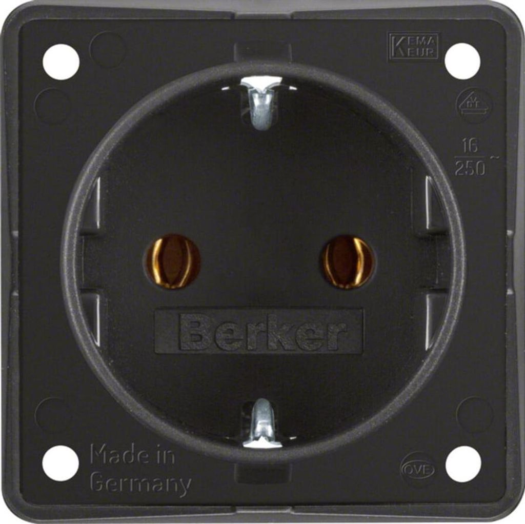 BERKER GMBH BER Steckdose SCHUKO Integro 0947782503 Einsätze schwarz, matt 0947782503