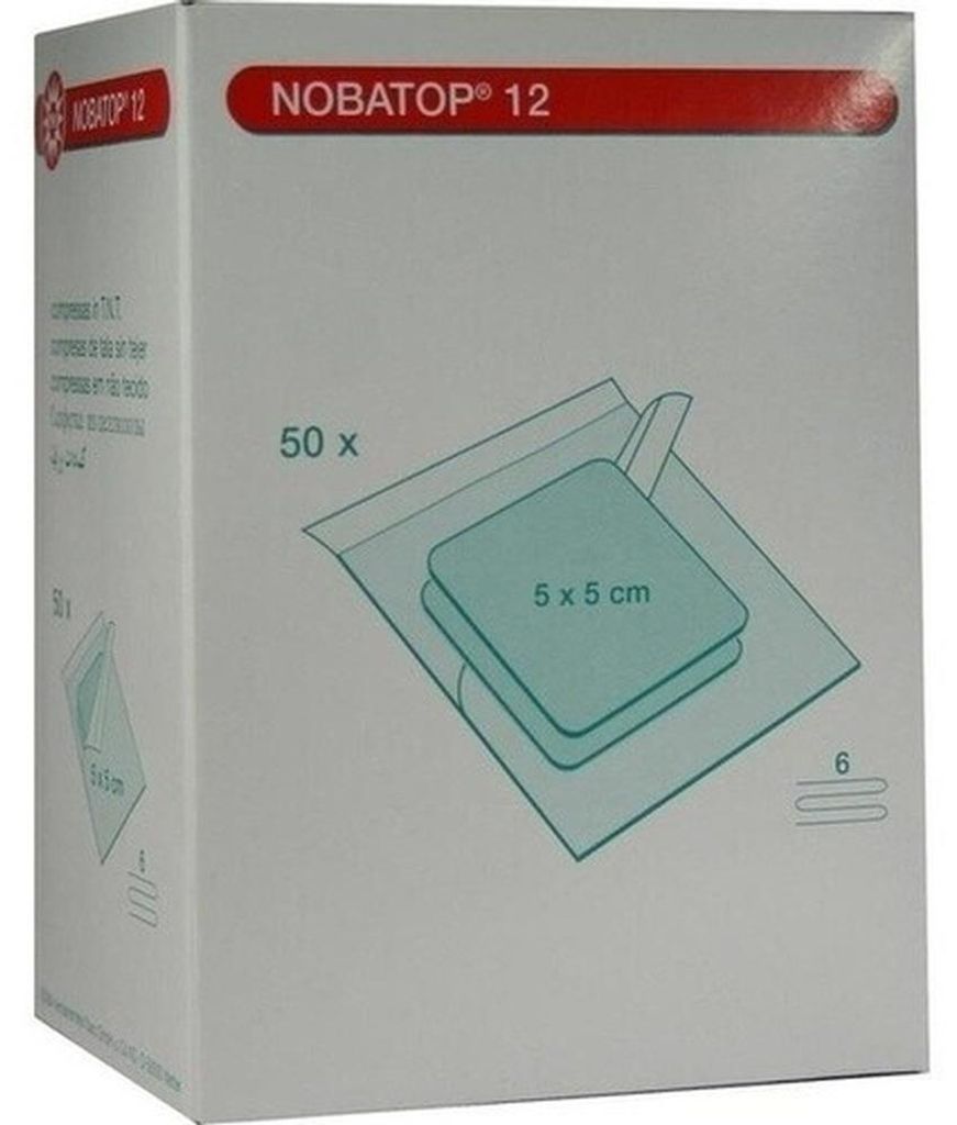 NOBA Nobatop 12 sterilné netkané kompresy 6-vrstvové 50 x 2 Obrázok produktu 