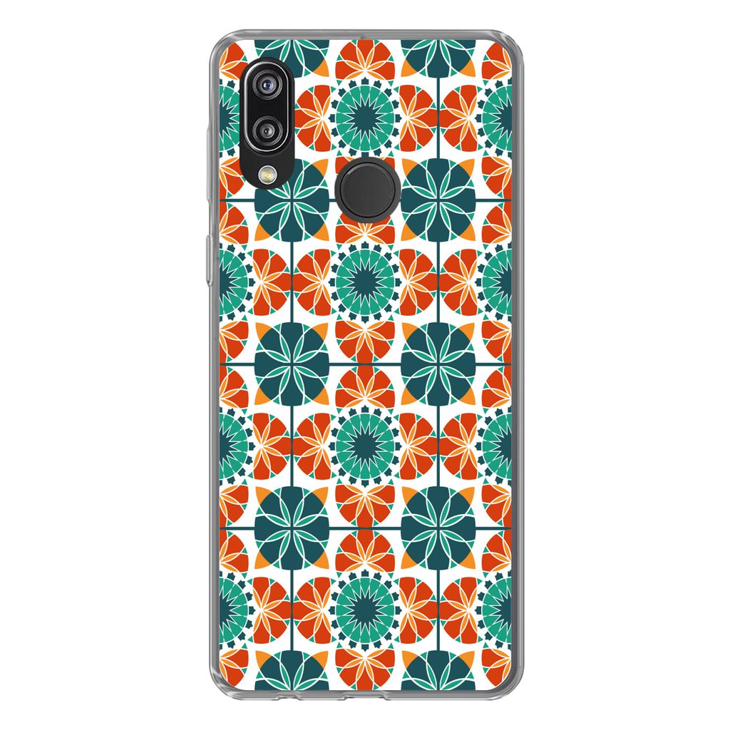 MuchoWow Handyhülle Schutzhülle Hülle für Huawei P20 Lite (2020) Ein symmetrisches Muster aus dem marokkanischen Mosaik Silikon Softcase Hand...