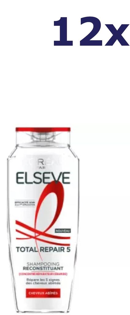 12x L'Oréal Elseve Total Repair 5 shampooing 300ML