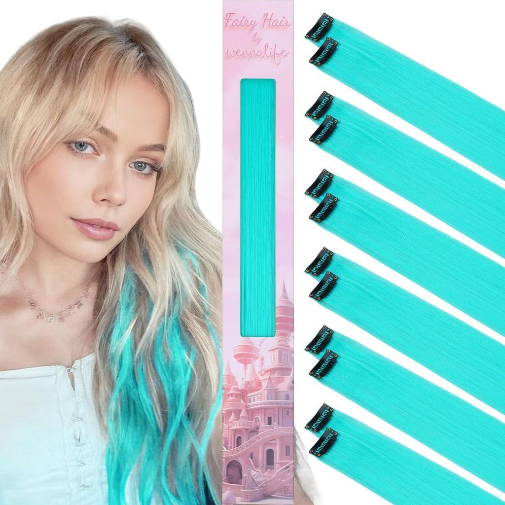 Haarspelden voor kinderen, 12 stuks, kleur: teal, lengte: Productafbeelding 