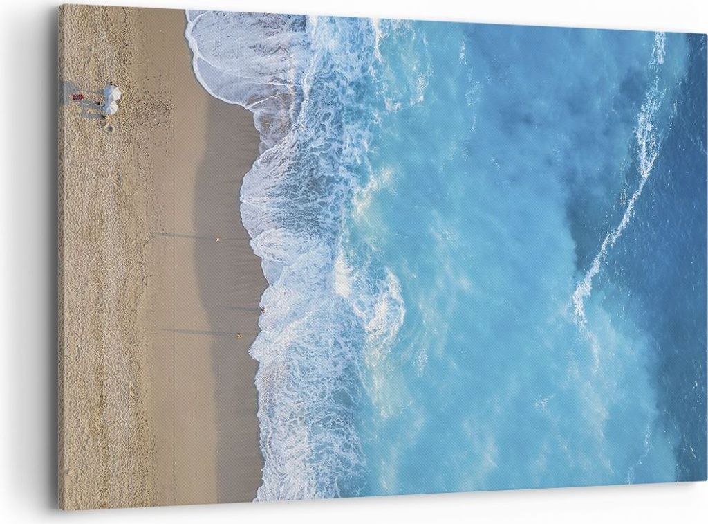 Bild auf Leinwand - Leinwandbild - Einteilig - Strand Rand Meer - 120x80cm - Wand Bild - Wanddeko - Wandbilder - Leinwanddruck - Bilder - Wanddekor...