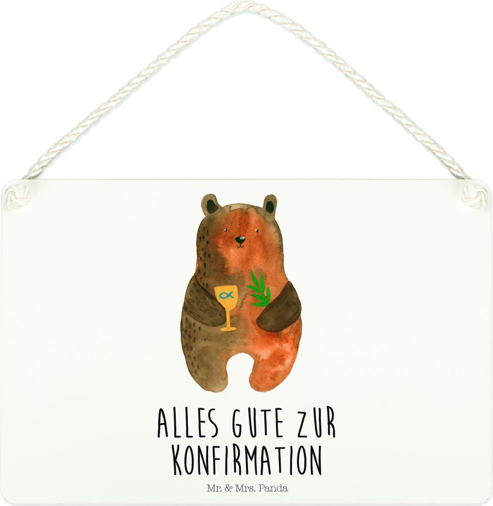 Mr. & Mrs. Panda Schild Bär Konfirmation DIN A4 - Weiß - Geschenk, wandtafel, Kirche, Türschild, holzbild, Holzschild, Evangelisch, Teddy, klein...