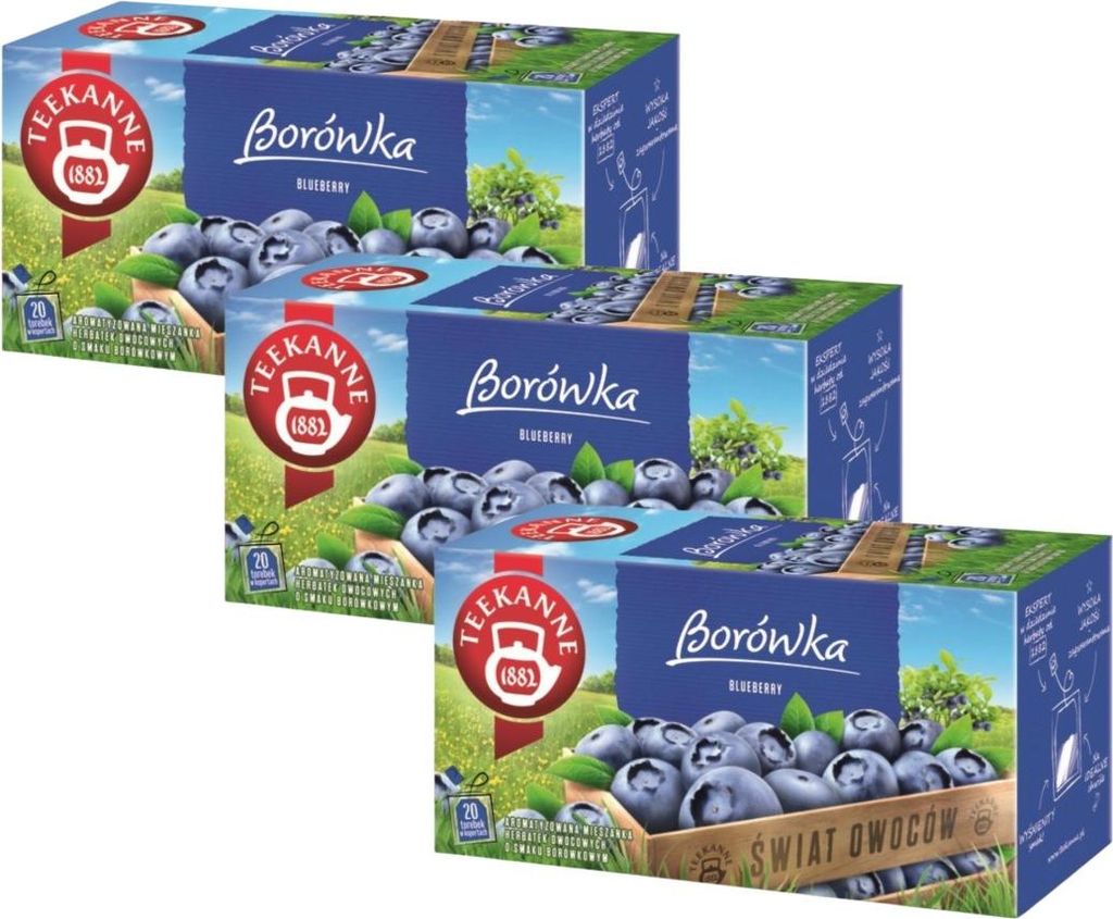 Teekanne Blaubeere Tee 3x 20 Teebeutel - Heidelbeere Produktbild 