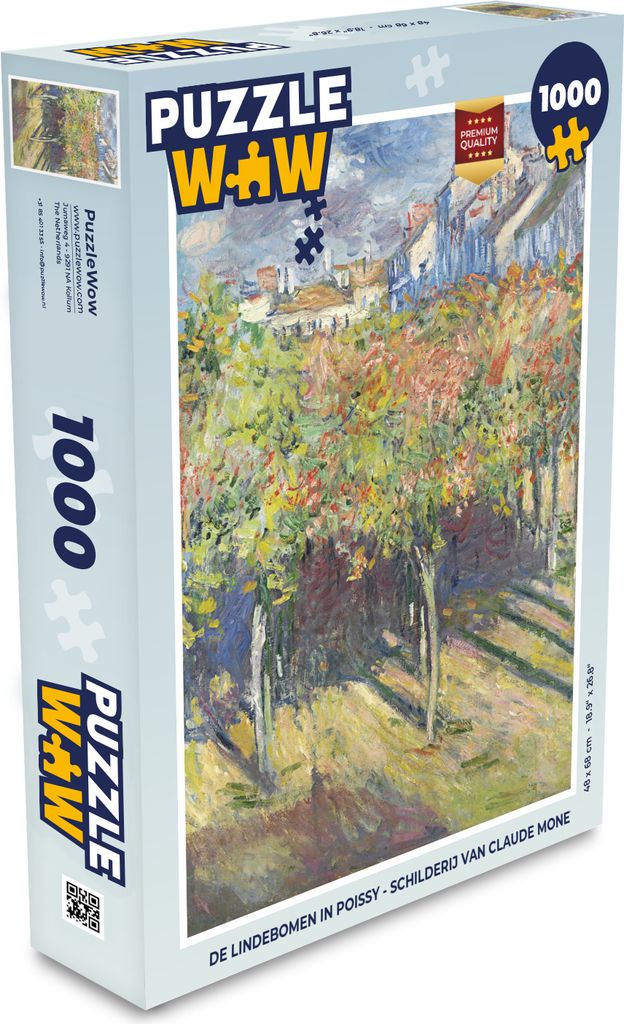 MuchoWow Puzzle 1000 Teile Die Linden in Poissy - Gemälde von Claude Monet - Spielzeug - Alt und Jung - Spiele - Puzzeln