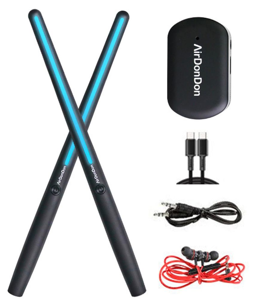 Set Luft-Drum-Set mit Drumsticks, Pedalen, Audio-Konverter, Kopfhörer, 3D-Bewegungssensor, elektrisches Schlagzeug, Anfänger, Kinder, Erwachsene,...