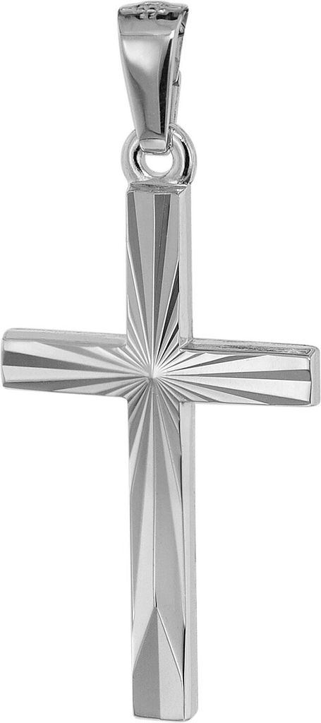 trendor 75647 Kreuz-Anhänger 22 mm Weißgold 585 (14 Karat)