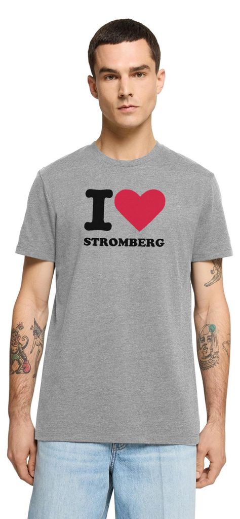 Spreadshirt Stromberg Fanartikel I Love Stromberg Männer Premium T-Shirt, 4XL, Grau meliert