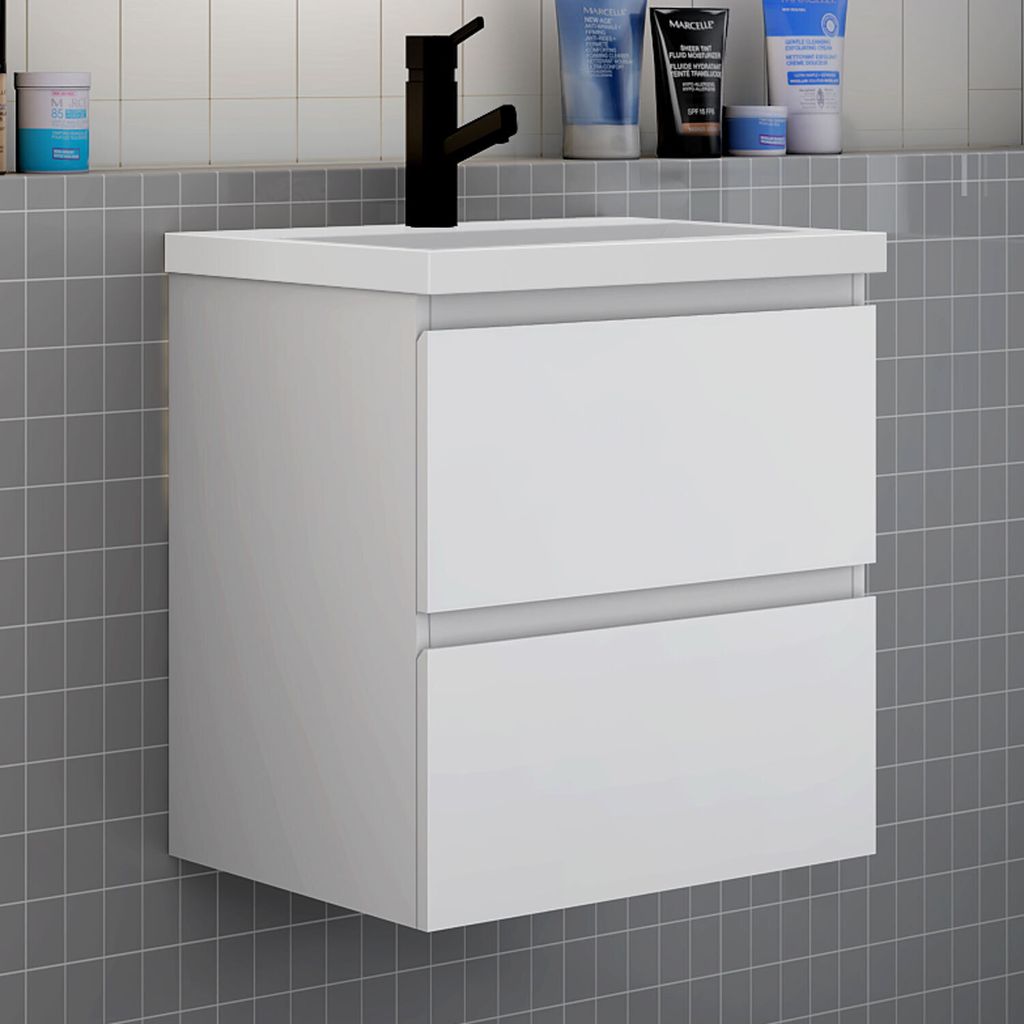 Badezimmermöbel 60cm CINIC-Serie Mineralguss Waschtisch mit Produktbild 