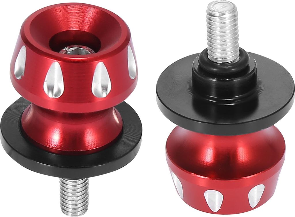 2Stk 8mm M8x1.25 Motorrad Schwenkarm Spulen Schieberegler Ständer rot