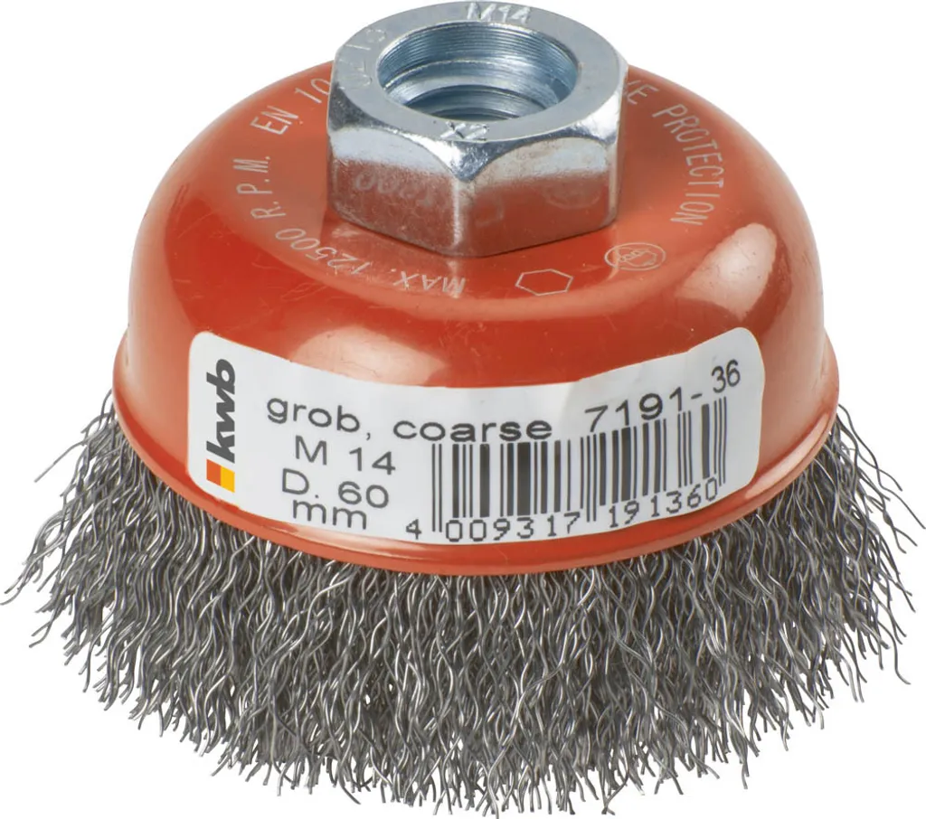 Brosse boisseau pour décaper la rouille et peinture sur métal avec meuleuse