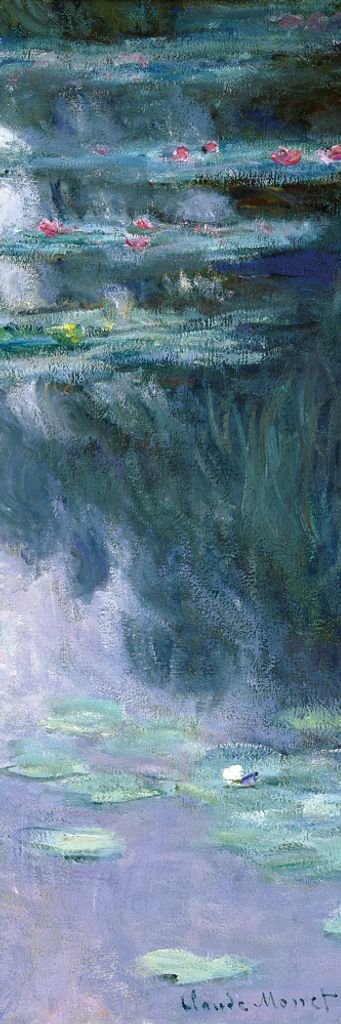 Claude Monet Kunstdruck Bild - Seerosen, 1907 (dunkelblau) (91 x 30 cm)