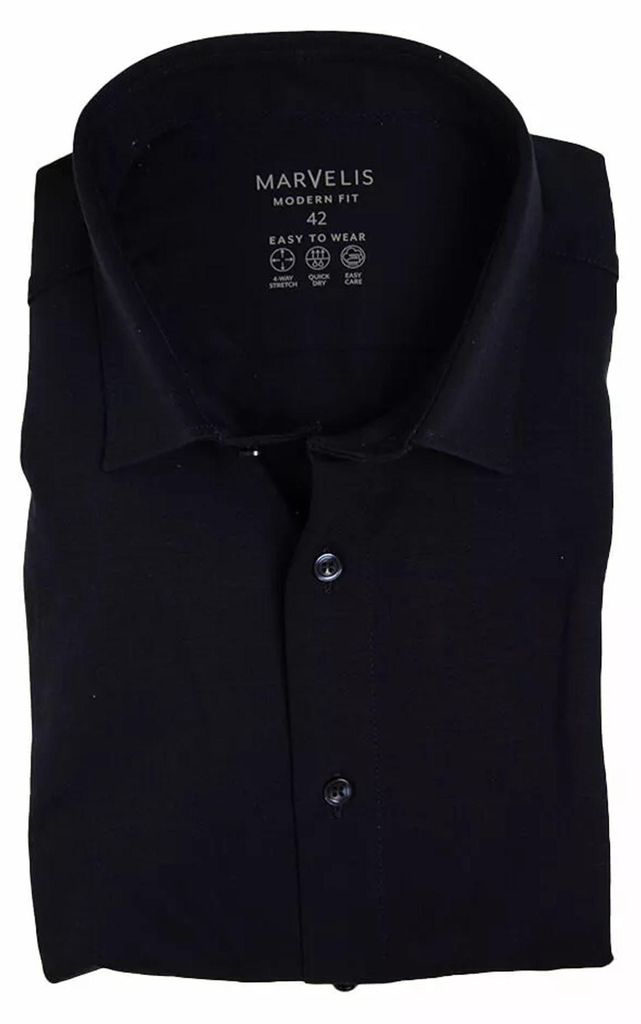 Marvelis - Modern Fit - Herren Langarm Hemd, (726284), Größe:43, Farbe:Blau (18)