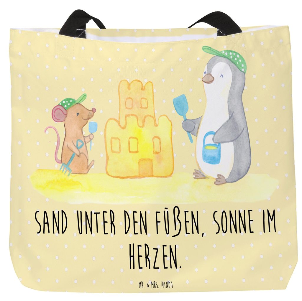 Mr. & Mrs. Panda Reisetasche Sommer Meer Strand - Gelb Pastell - Geschenk, Beutel, Urlaub Am, Unitasche, Frühling, Tote Bag, Winter, Strandurlaub,...