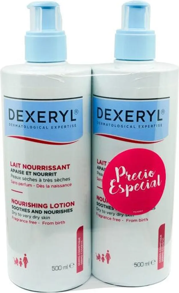 Dexeryl Lait Nutritif 2x500ml Hydratation Quotidienne Corps Peaux Très Sèches