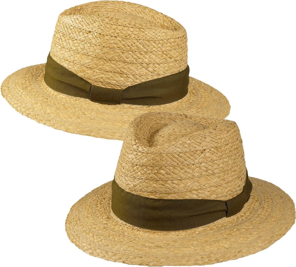 Strohhut 100% Stroh Sommerhut Sonnenhut Strandhut, Braun, Produktbild 