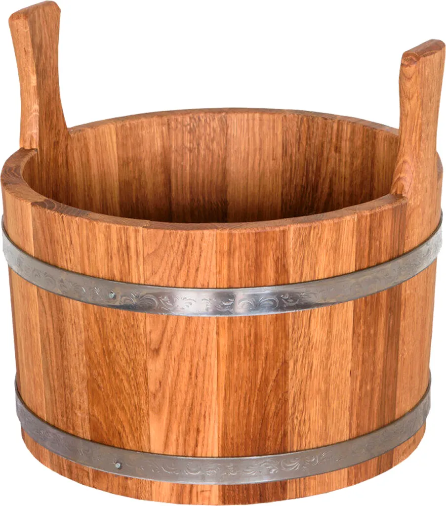 Seau en bois de chêne Pirts 10L traditionnel pour sauna sans plastique
