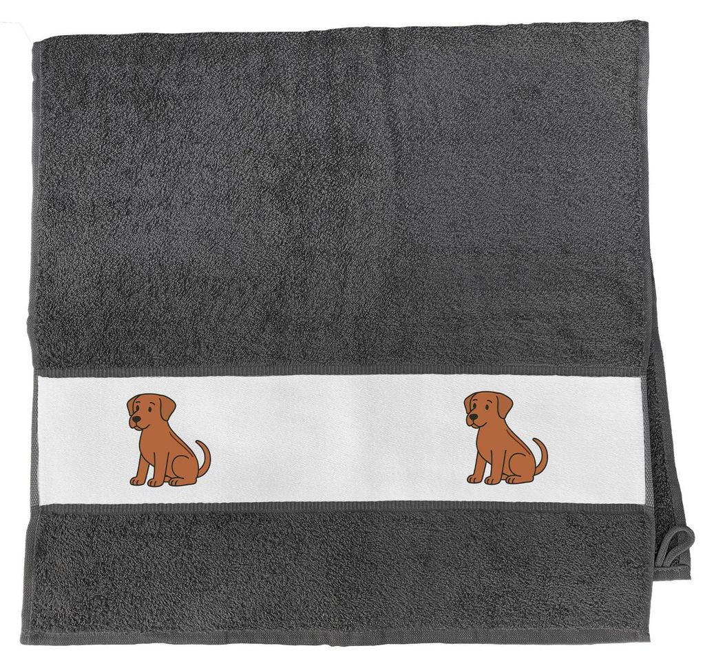 Huuraa Handtuch Rhodesian Ridgeback Comic Ridgey 50x100cm Graphite Baumwolle Handtuch Geschenkidee