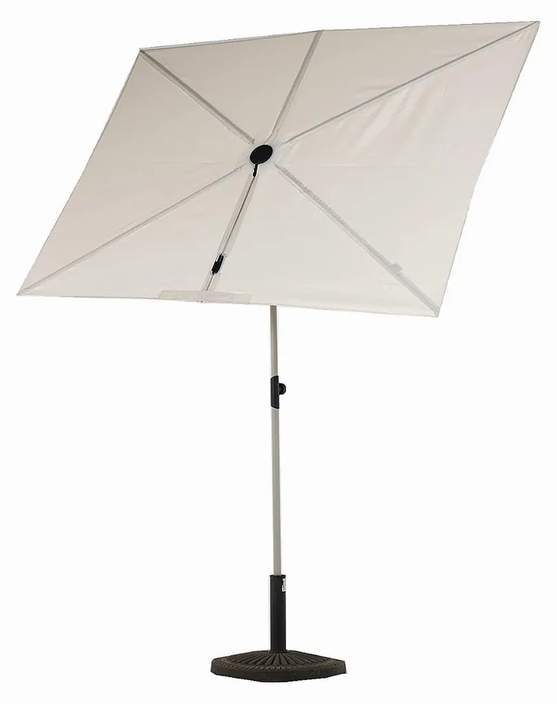 Parasol inclinable bouton poussoir 183 cm protection UV 50+ beige