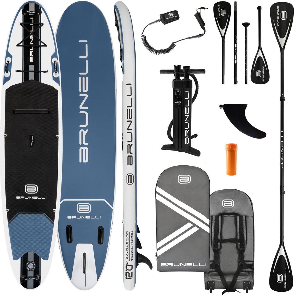 BRUNELLI 12.0 Woven X Fusion Double Layer iSUP Board Stand Up Paddle Set 365cm blau