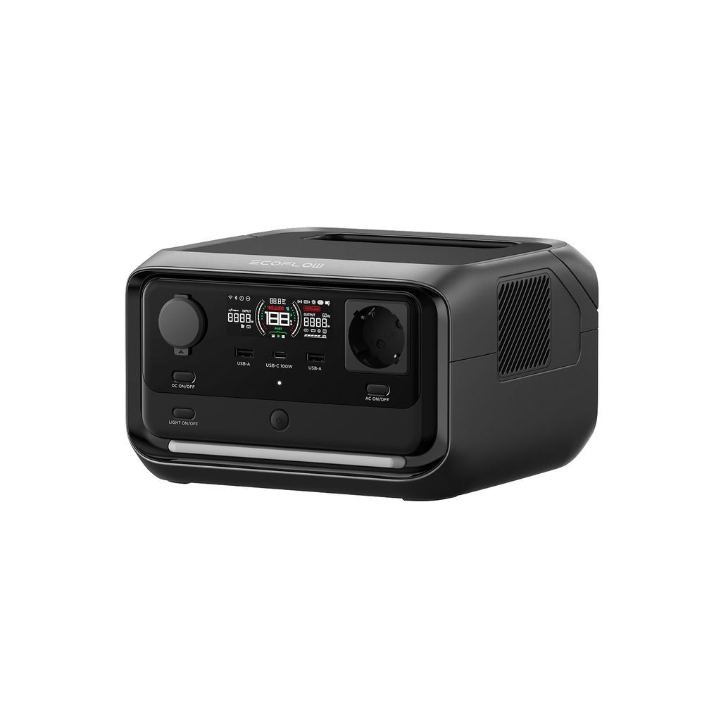 ECOFLOW RIVER 3 Plus Tragbare Powerstation, 286 Wh LFP Batterie, bis zu 1 200 W Leistung