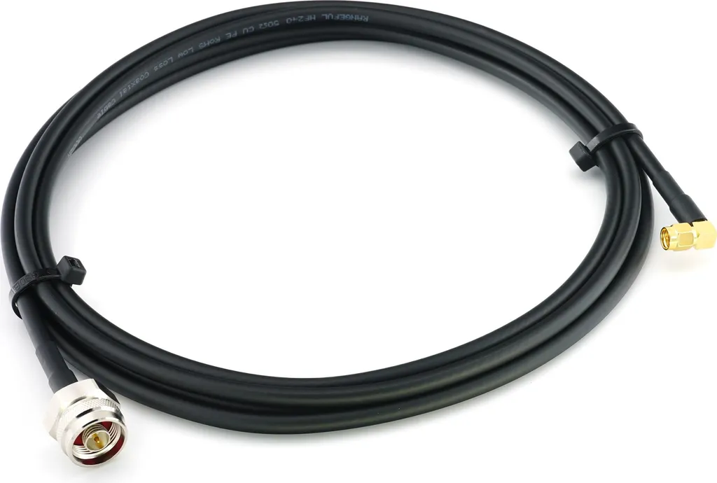 2 m spina SMA ad angolo retto a 90 gradi a testa esagonale con spina N - HF-240 (equivalente LMR 240) cavo antenna di estensione - per antenna WiFi RF GSM LTE 4G 5G 6G router amplificatore di segnale Lora Ham CB radio - 2