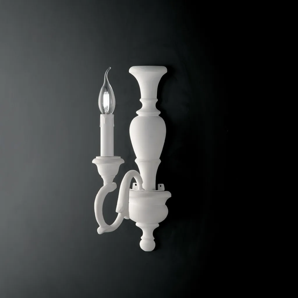 Applique Shabby en bois blanc 1 lumière Fiorenza P.21 cm BL172-AP1-BCO