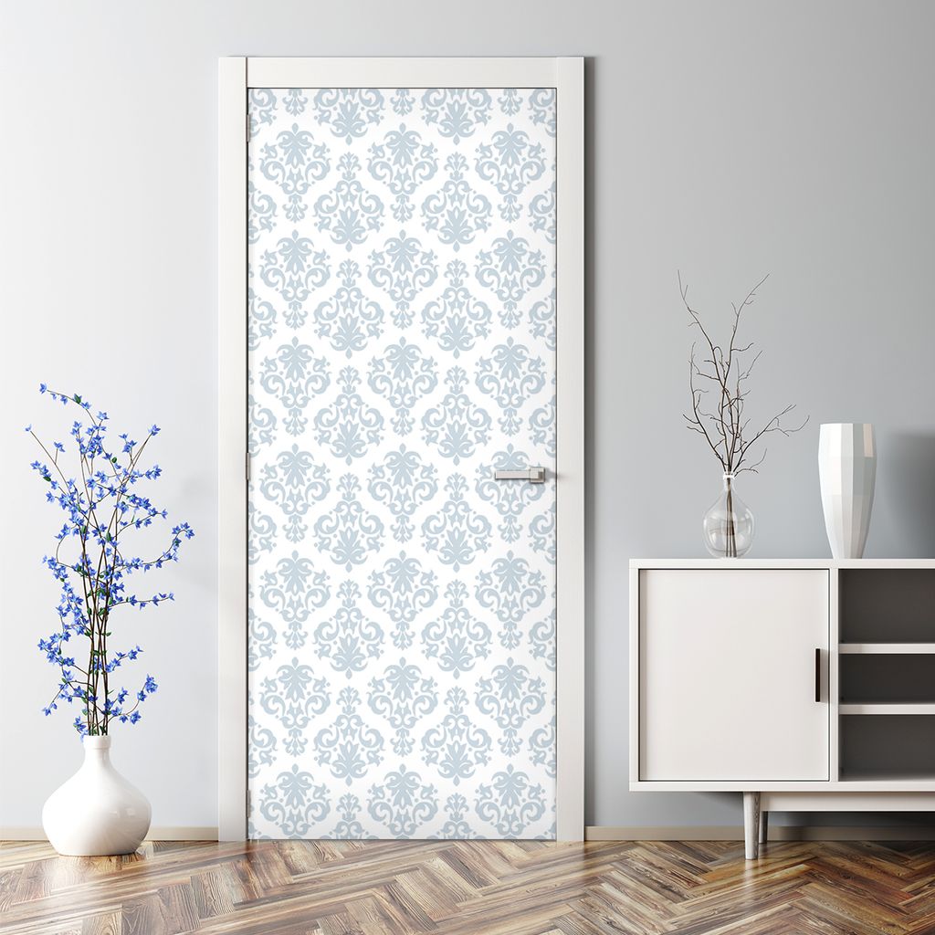 Dekorative Türposter selbstklebend Klebefolie Wandaufkleber Türaufkleber Vintage blau grau 77 x 200 cm