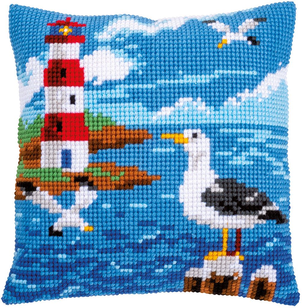 Vervaco Kreuzstichkissen Nemo - Vorgedruckter Stramin, 40x40 Cm - Mit Garn Und Anleitung