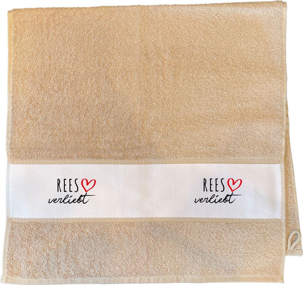 Huuraa Handtuch Rees verliebt 50x100cm Sand Baumwolle Handtuch Geschenkidee