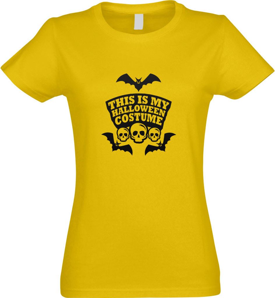 Kiwistar - T-Shirt tailliert - Damen - gelb - My Halloween Costume II - mit Motiv Bedruckt - Funshirt Design - Sport - Freizeit - Damen - XL
