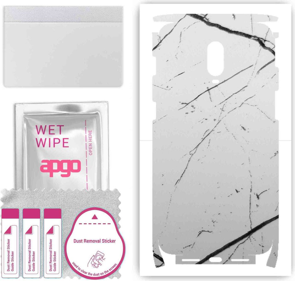 apgo Rückseite + Seiten Schutzfolie, Skin, kompatibel mit OnePlus 6T, Hinten Displayschutzfolie aus Vinylfolie, kratzfest, einfache Montage - Wei...
