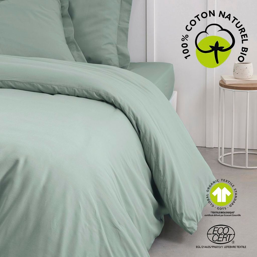 Bettbezug - TODAY - 240 x 260 cm - Baumwolle - Bio-Celadon Produktbild 