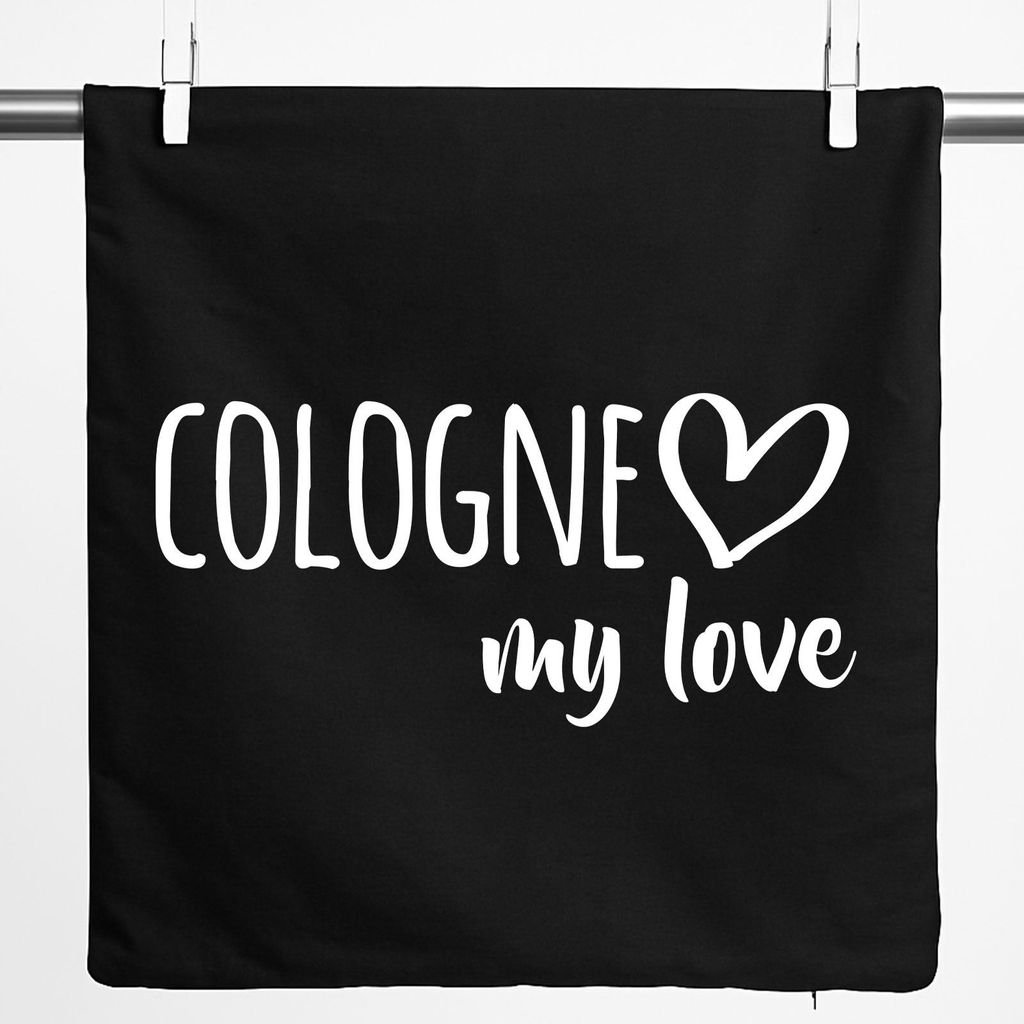 Huuraa Kissenbezug Cologne my love 40x40cm Black Baumwolle Produktbild 
