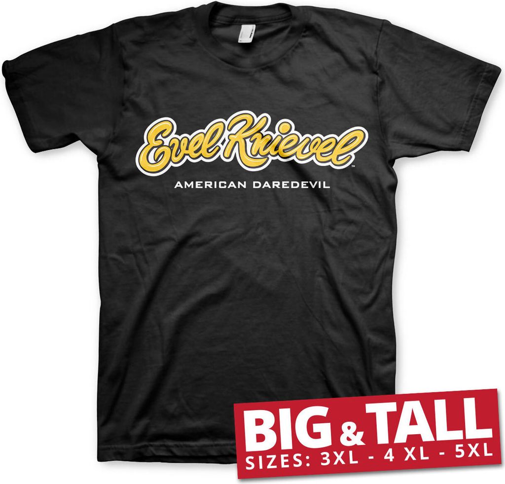 Evel Knievel Logo Big & Tall T-Shirt - 5XL - Black