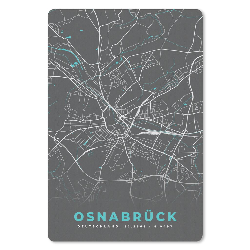 MuchoWow Mauspad Mousepad Stadtplan - Osnabrück - Deutschland - Karte 40x60 cm - Mousepads - Maus Mat - Pad - Mausunterlage - Schreibtisch Acces...